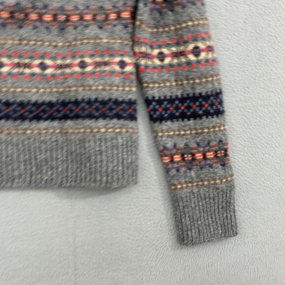 J Crew Sweater Womens Medium Lambs Wool Pullover Aztec Southwestern Winter - Picture 15 of 16